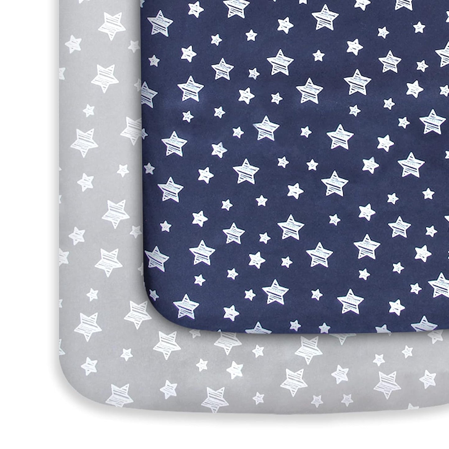 Pack and Play Sheets, 2 Pack Mini Crib Sheets, Stretchy Playard Fitted Sheet, Compatible with Graco Pack n Play, Soft and Breathable Material, Planet & Flower