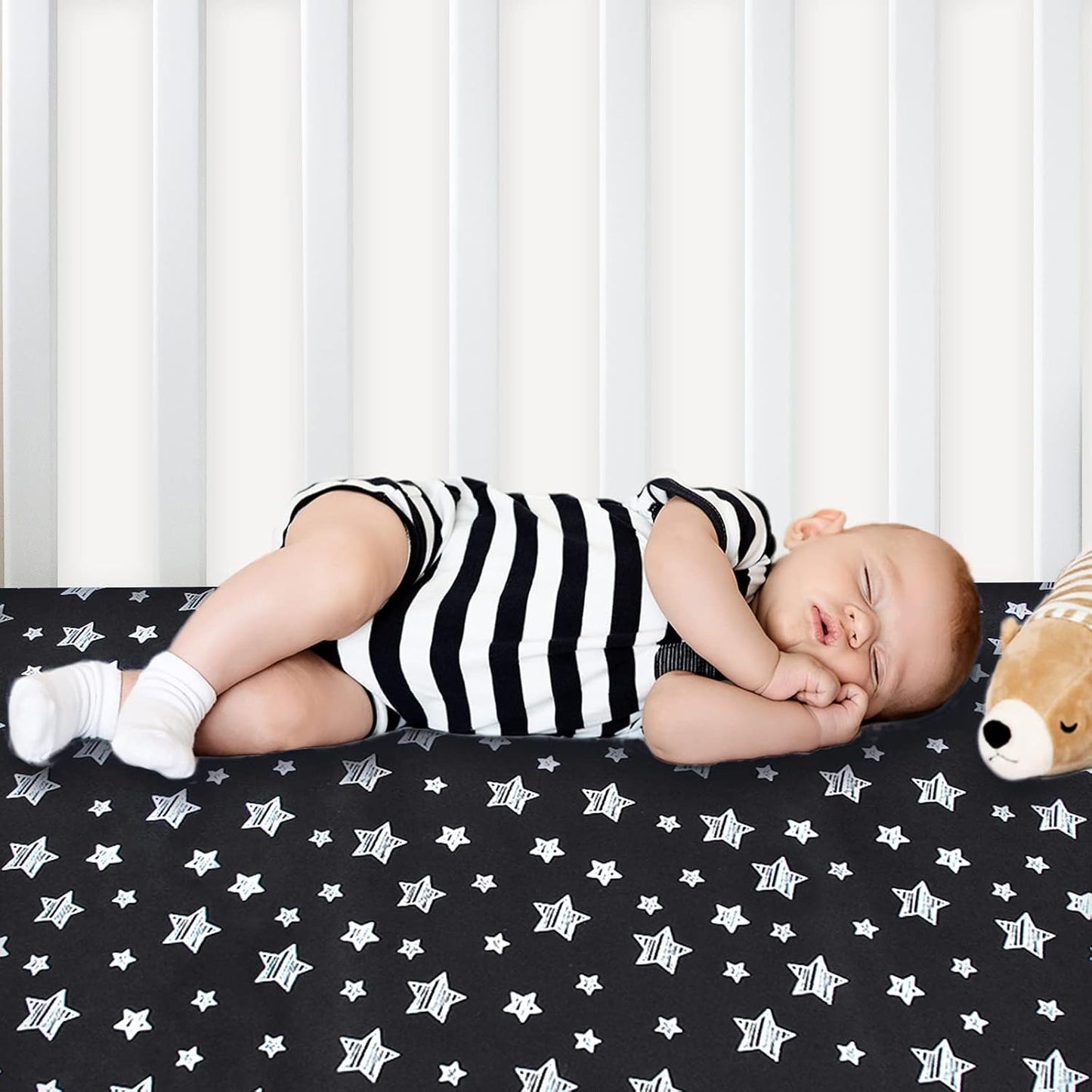 Pack and Play Sheets, 2 Pack Mini Crib Sheets, Stretchy Playard Fitted Sheet, Compatible with Graco Pack n Play, Soft and Breathable Material, Planet & Flower