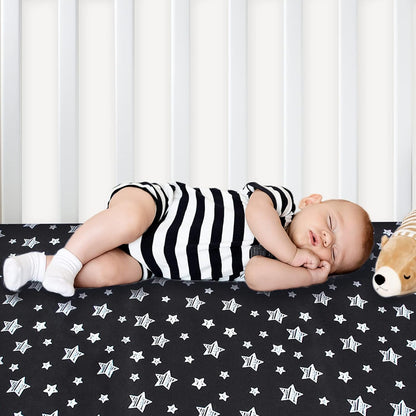 Pack and Play Sheets, 2 Pack Mini Crib Sheets, Stretchy Playard Fitted Sheet, Compatible with Graco Pack n Play, Soft and Breathable Material, Planet & Flower