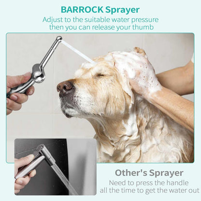 BARROCK Bathroom Hand Held Bidet Sprayer for Toilet Handheld Shattaf Spray Head Attachment Replacement, Adjustable Water Pressure for Feminine, Pets and Baby Diaper Washing, Matte Black
