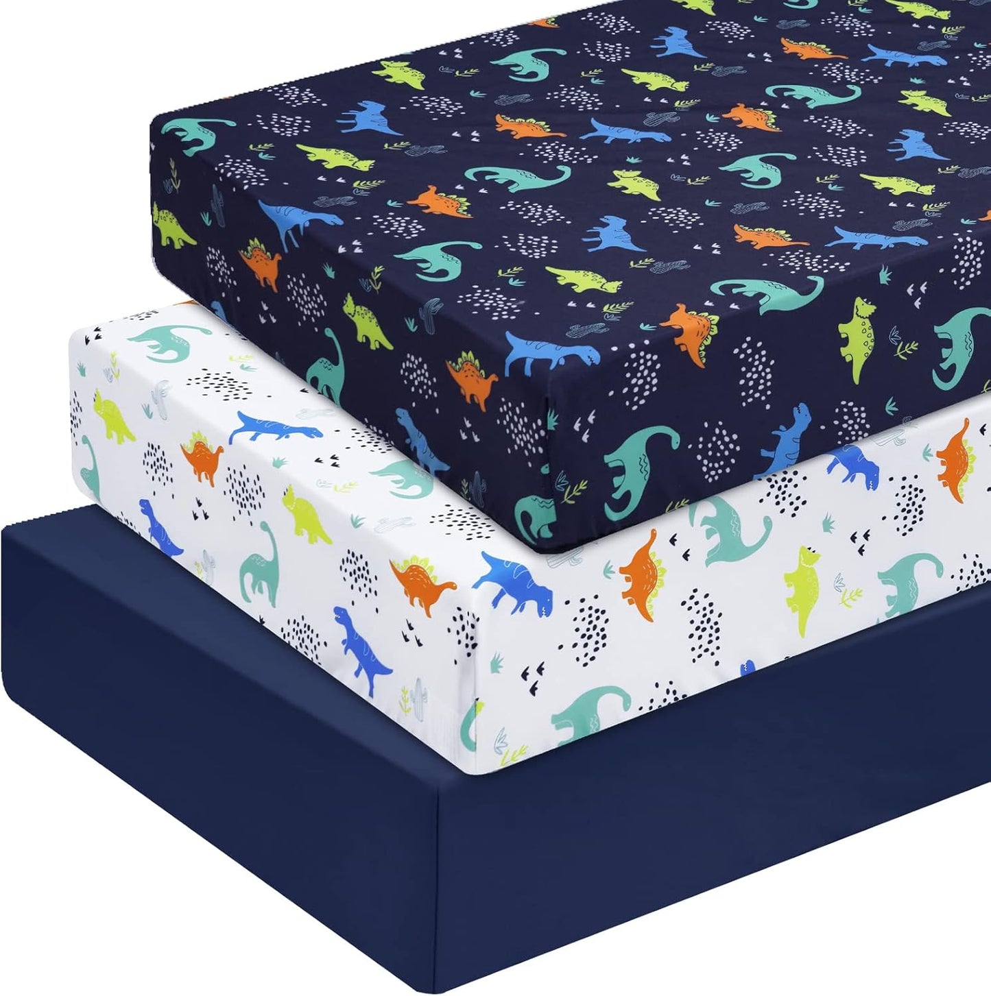 PHF 3 Pack Soft Mini Crib Sheets, Floral & Animal Pack N Play Sheets for Baby Boys Girls, No Slip Universal Fit for Pack N Play, Playard, Portable and Mini Crib Mattresses,Floral & Animal
