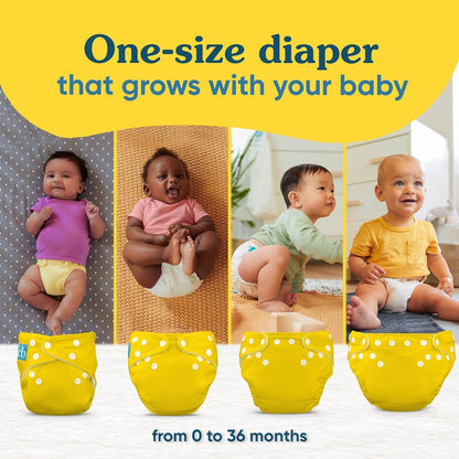 Charlie Banana Cloth Diapers, Reusable, Washable, Adjustable One Size Diaper, for Babies and Toddlers, with Absorbent Insert - Sweet Dreams on Grey, 1 Pack