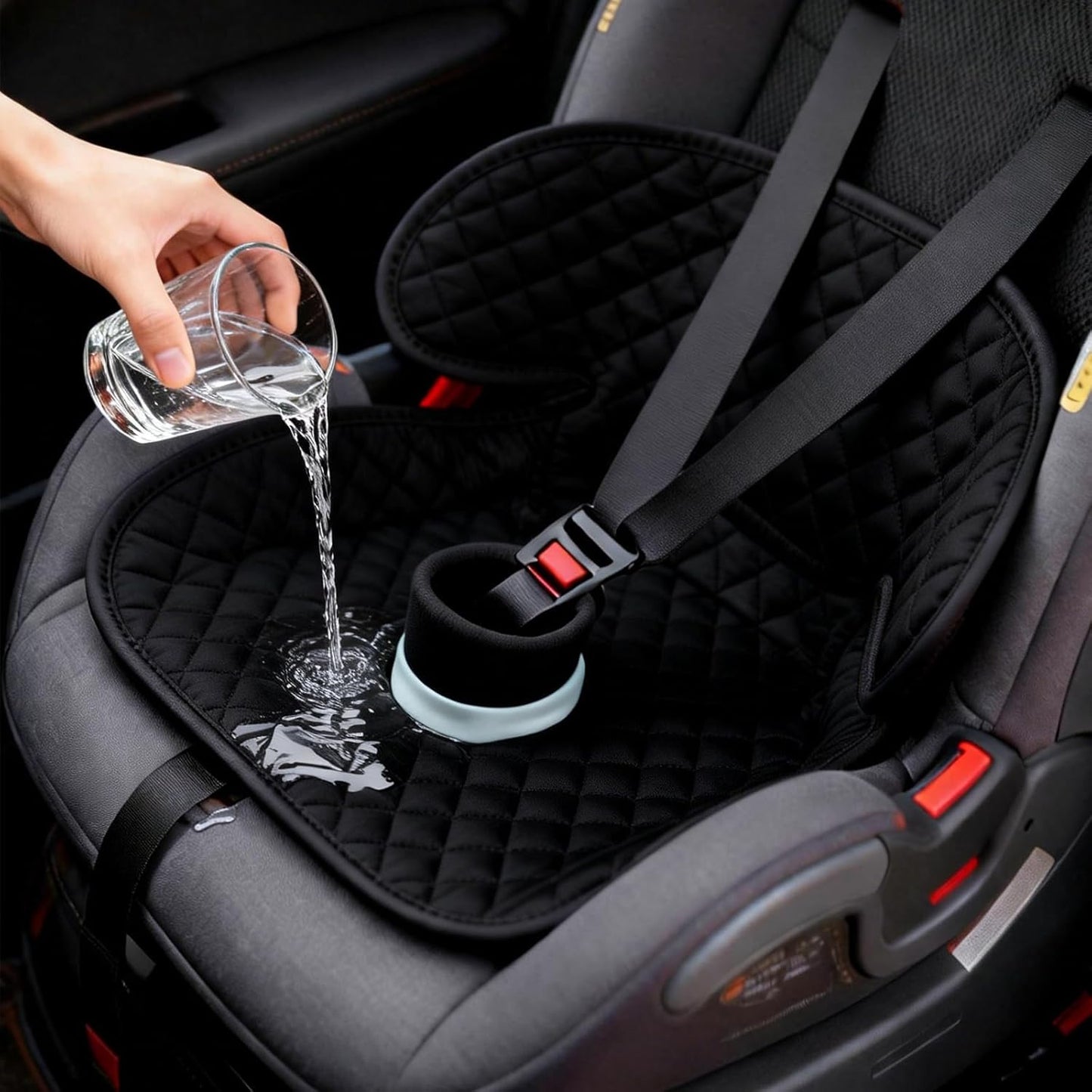 2 Pack Car Potty Training Seat Protector, Waterproof Toddler Carseat Potty Training Cover, Piddle Pads & Liners for Baby,Washable Non-Slip Leak-Proof Potty Pee Protector (Black)