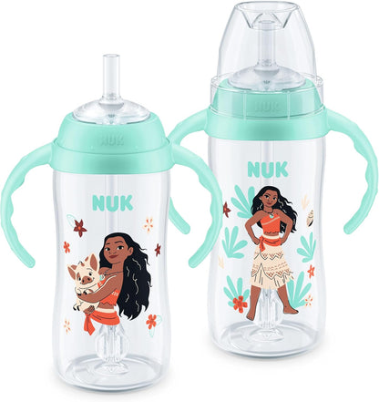NUK Learner Straw Cup, 10oz, 2-Pack - Toddler Sippy Cup with Soft Straw for Easy Drinking, Suitable for Ages 8 Months and Up, Timeless Collection
