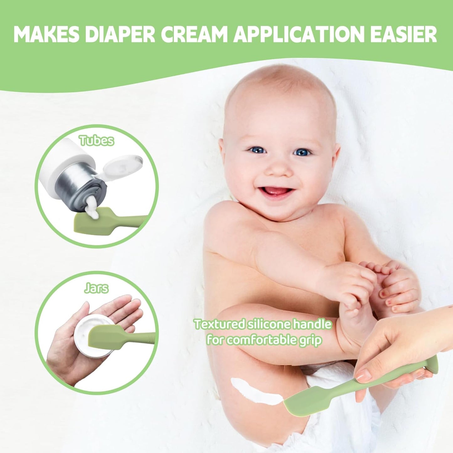 Baby Diaper Cream Spatula with Case,2 Large Diaper Spatula with 2 Travel Case 1 Gift Box,Soft Butt Paste Spatula Baby Butt Spatula,Diaper Cream Applicator Diaper Rash Spatula Red Beige