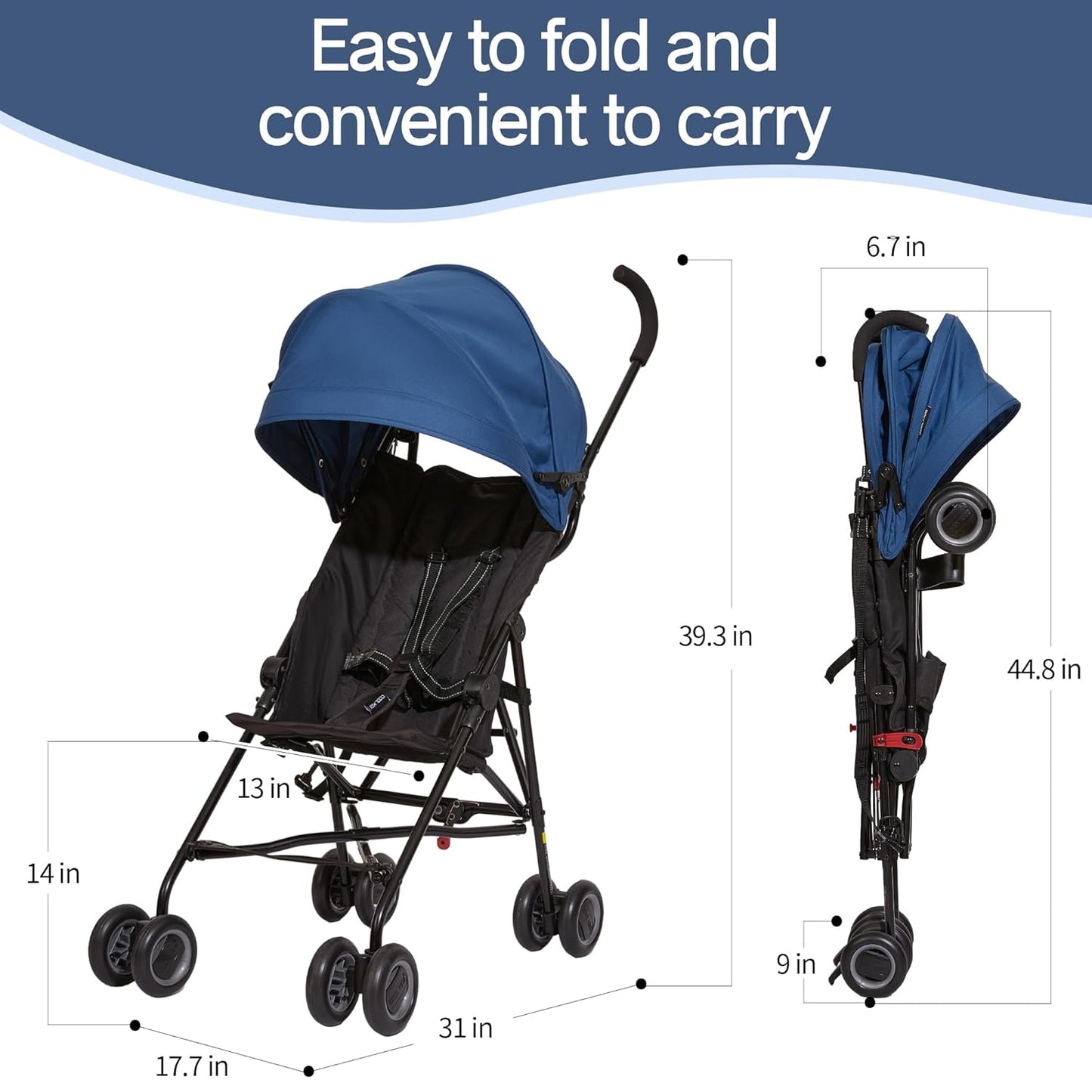Baby Stroller, Cool Kids Lightweight Travel Stroller with Carrier for Walking, Shopping, and Playgrounds