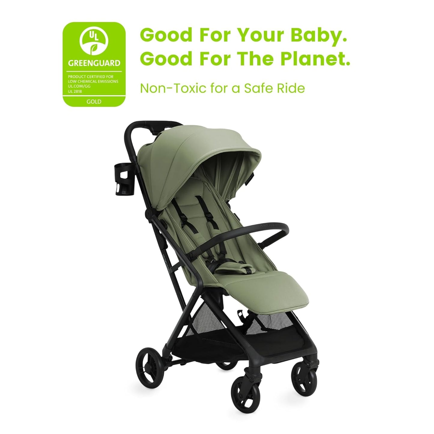 Delta Children Icon Ultra Compact Travel Stroller - Greenguard Gold Certified, Black