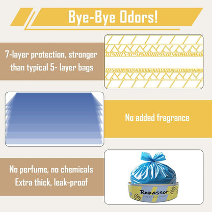 Diaper Pail Refill Bags for Munchkin Step Diaper PailGenie & Complete/Expressions (1120count) 4 Packs, 7-Layer Odor-Absorbing, Comes with One Disposable Diaper Poop Bags