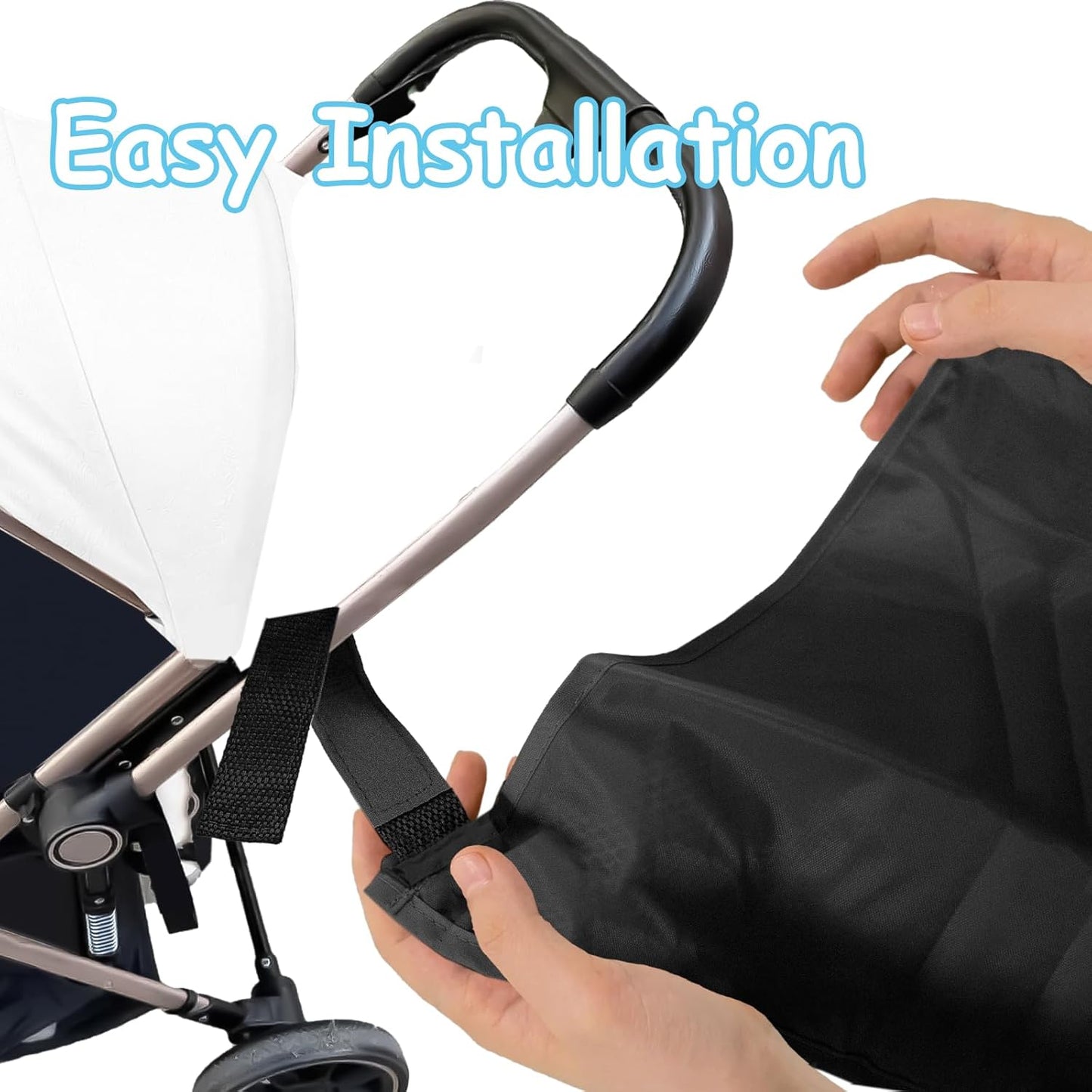 2 Pack Universal Side Sling Stroller Organizer with Mesh Cargo Net,Adjustable and Non-Slip Stroller Storage Bags, Portable Side Sling Stroller Cargo Net for Baby Accessories(Black)