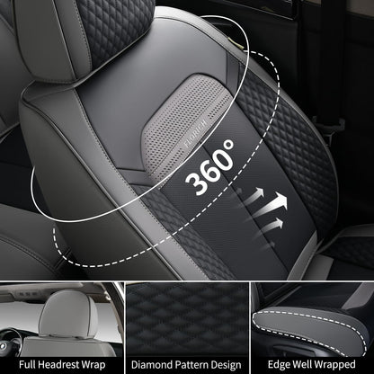 FLORICH Car Seat Covers Full Set, Automotive Seat Covers, Black Car Seat Cover, Waterproof Seat Protectors Universal fit for Car Truck Van SUV - Black