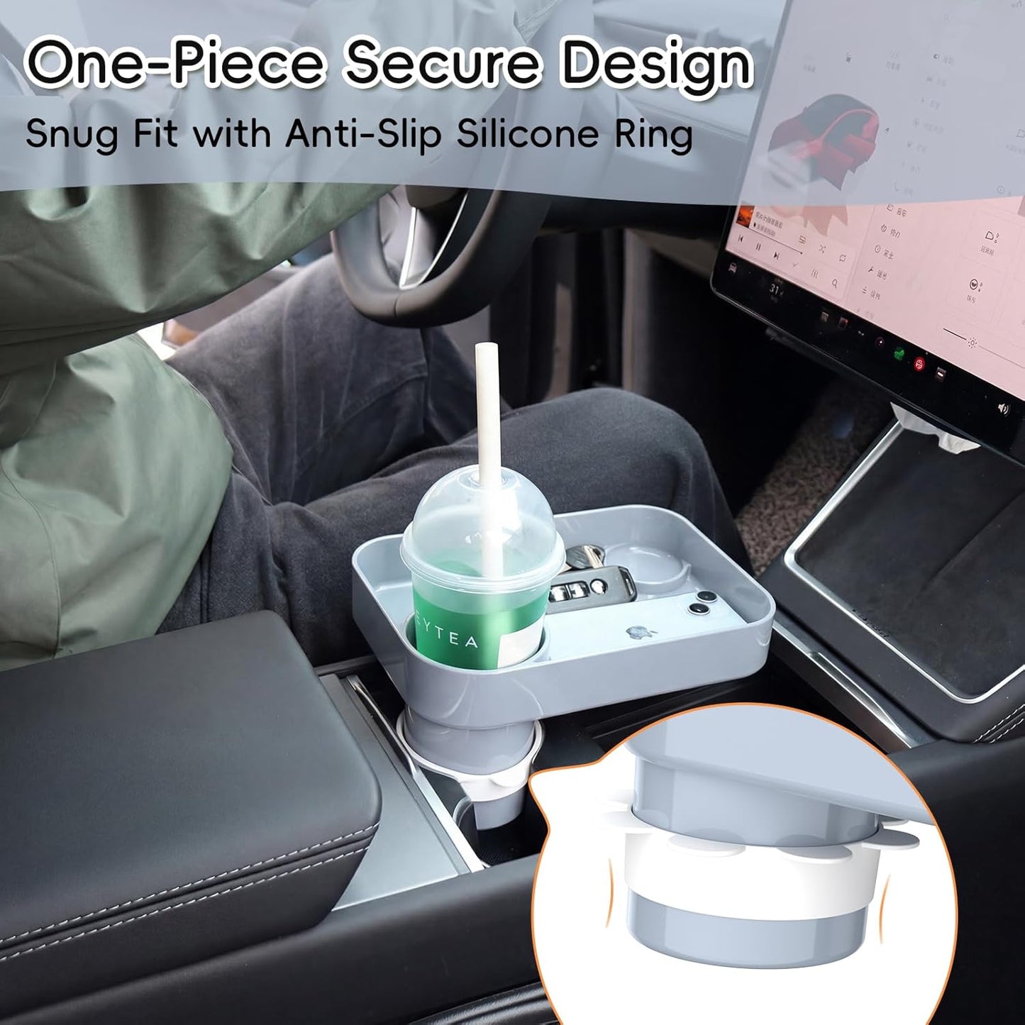 Kids Car Seat Tray, Travel Tray with Cup Holder for Toddler Baby, Kids Car Seat Food Snack Organizer for Road Trip, Stroller Snack Organizer Travel Must Haves Toddler Must Haves (Dark Gray, 1PCS)
