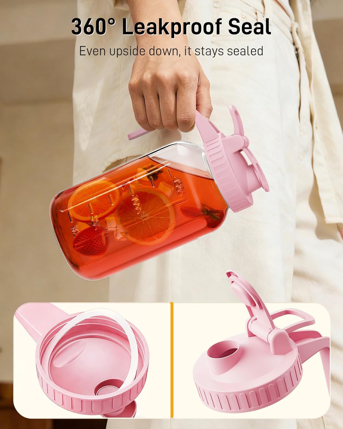 OneDream Breast Milk Pitcher 32oz Glass Pitcher with Lid, Formula Pitcher Leakproof Drip-Free Spout, Wide Mouth Mason Jar Pitcher for Easy Pouring, Dishwasher Safe Breastmilk Storage Pitcher