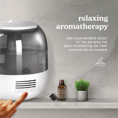 Homedics Ultrasonic Top Fill Humidifier, Cool Mist, 360° Nozzle, Up to 25 Hour Runtime, for Large Room, Bedroom, Nursery, Plants