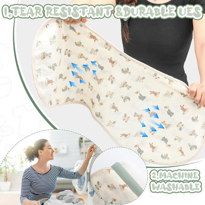 Hahafelt 3 Pcs Changing Pad Liners Fits in Peanut Shape Changing Pad Waterproof Diaper Mats Organic Cotton Peanut Mats are Warm on Baby's Back, Washable Reusable (Starry Style,Multicolor)