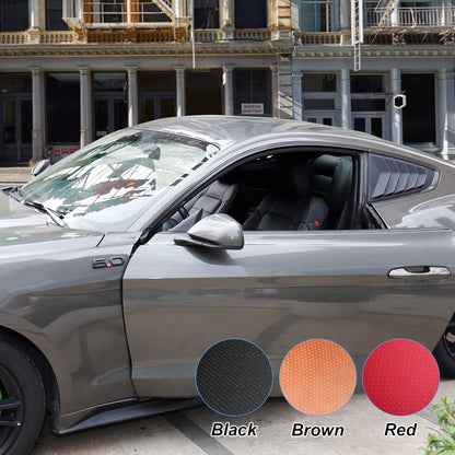Custom Fit Ford Mustang Convertible Seat Cover 2015 2016 2017 2018 2019 2020 2021 2022 2023 2024 2025 2026, Faux Leather Car Seat Cover Full Set (Convertible-Red+Balck)