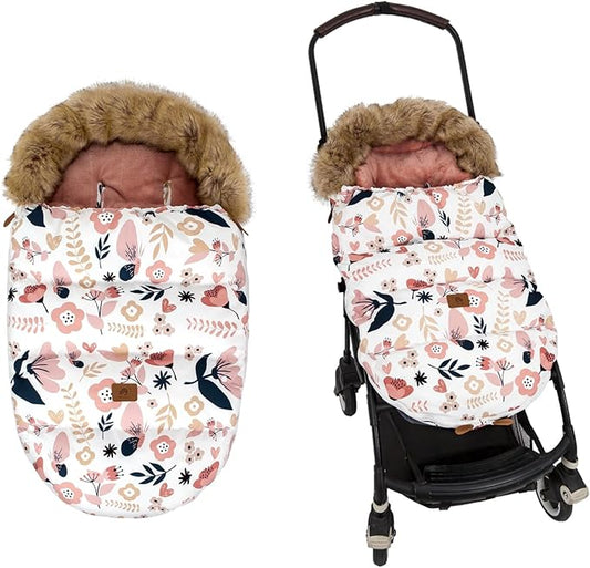 HOUSBAY Baby Stroller Bunting Bags Stroller Footmuff Universal Sleeping Bag Winter Outdoor Hooded Bunting Bag Windproof and Water-Resistant Suitable Below 5 ℃