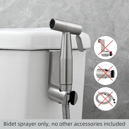 Tecmolog Hand Held Bidet Sprayer Stainless Steel Shattaf for Toilet, Brushed Nickel Bidet Sprayer Head Only, WS024