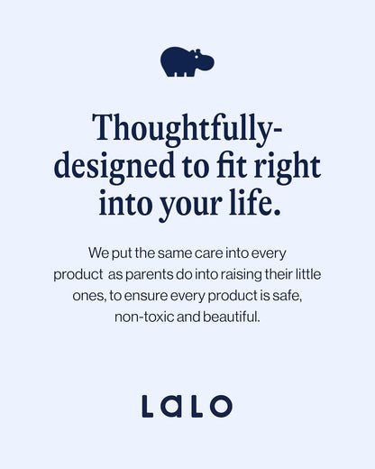 Lalo First Bites Silicone Baby Feeding Set - Baby Led Weaning Supplies - Non-Toxic Silicone - Includes 1 Bib, 2 Spoons, Training Cup, Suction Plate and Bowl - 6 Pieces - Blueberry