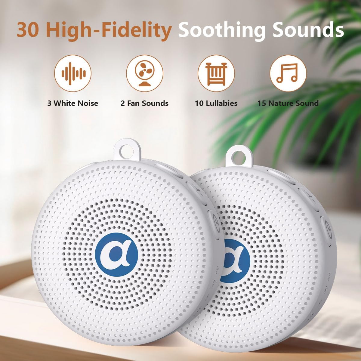 Brown Noise Sound Machines with 30 Soothing Sounds Mini White Noise Machine Baby 32 Volume Level Sleep Machine for 3D Surround Sound Rechargeable Noise Machine for Kid Adult Home Travel
