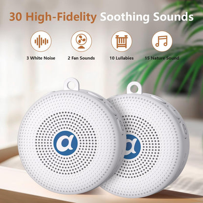 Brown Noise Sound Machines with 30 Soothing Sounds Mini White Noise Machine Baby 32 Volume Level Sleep Machine for 3D Surround Sound Rechargeable Noise Machine for Kid Adult Home Travel