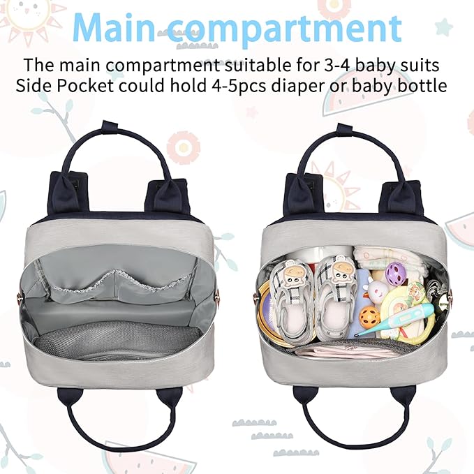 Legestori Diaper Bag Backpack, Baby Boy Diaper Bag, Unisex Large Baby Bag for Mom, Waterproof Baby Essentials Travel Diaper Backpack with Insulated Pockets and Stroller Straps