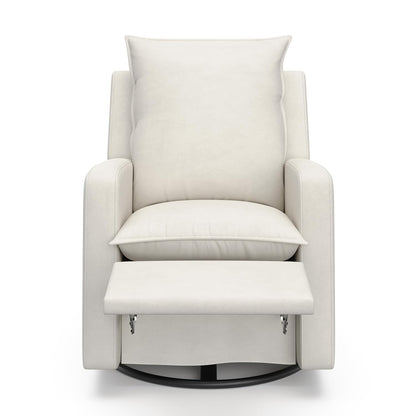 Storkcraft Timeless Recliner Glider with USB Charging Port (Ivory Boucle) - Ultimate Nursery Rocking Chair, Baby Glider Chair for Nursery, 360° Swivel Recliner, Plush Upholstery
