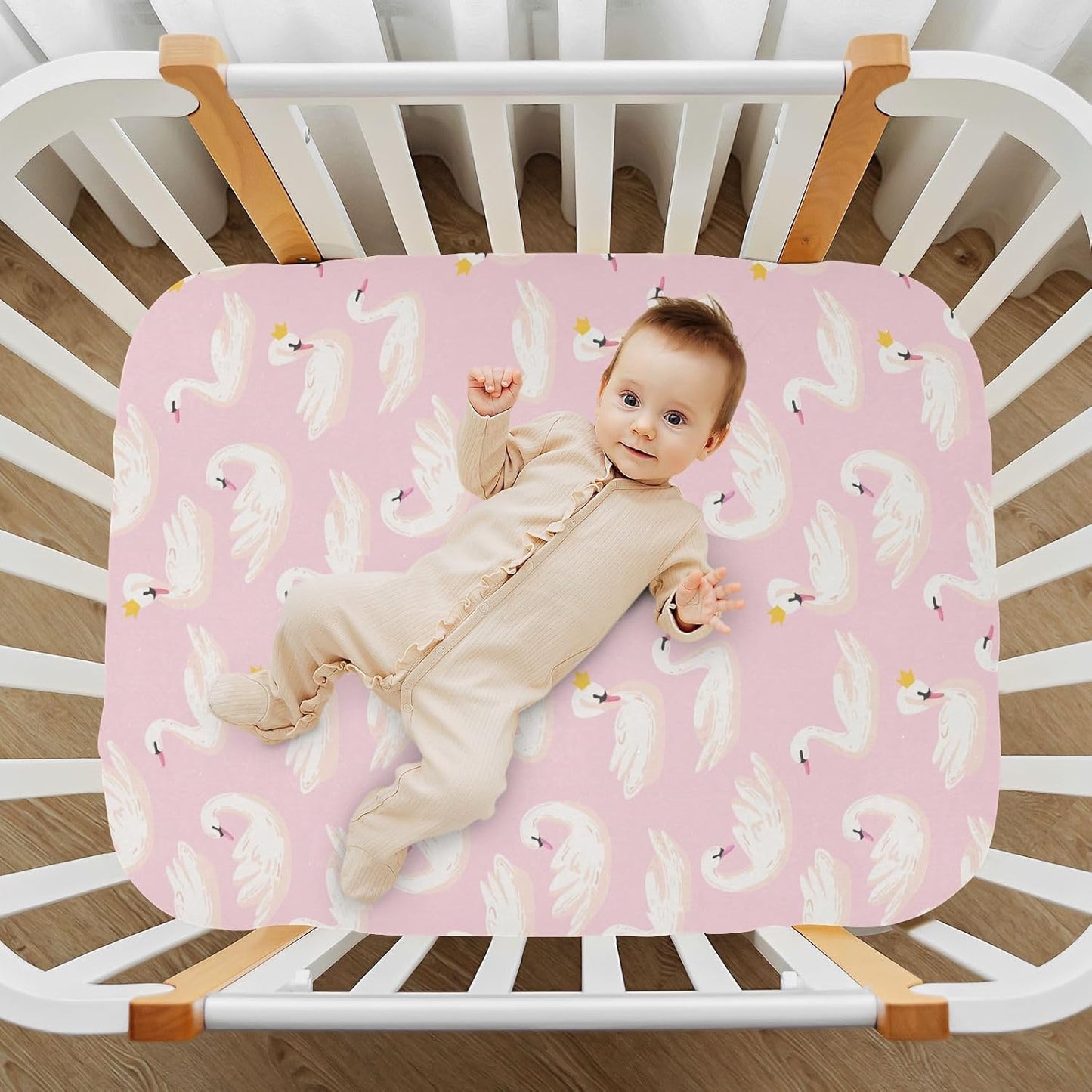 Fitted Crib Sheets Turtle Sea Horse Stretchy Portable Playard Sheets for Baby Toddler, Breathable Soft Mini Crib Mattress 39 x 27 in for Boys and Girls