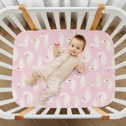 Fitted Crib Sheets Turtle Sea Horse Stretchy Portable Playard Sheets for Baby Toddler, Breathable Soft Mini Crib Mattress 39 x 27 in for Boys and Girls
