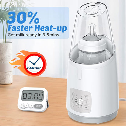 Baby Bottle Warmer for Breastmilk, Baby Food Warmer with Timer and Auto Shut Off