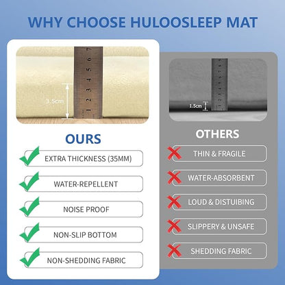 Huloo Sleep Ultra Soft Baby Play Mat for Floor,1.3" Thick Elasti-Foam 50x50 Playpen Mat for Toddlers Infant kids,Non-Slip Backing Safe for Crawling&Tummy Time,Tatami Style (Vanilla)