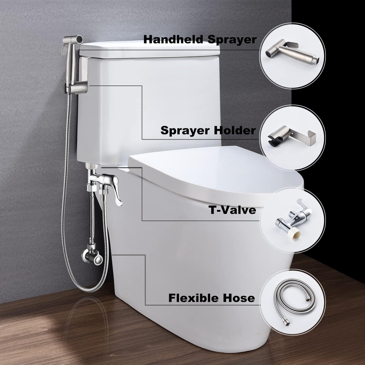 Bidet Sprayer for Toilet & Cloth Diaper Sprayer - Handheld Non-Electric Shower Nozzle for Gentle & Thorough Cleaning