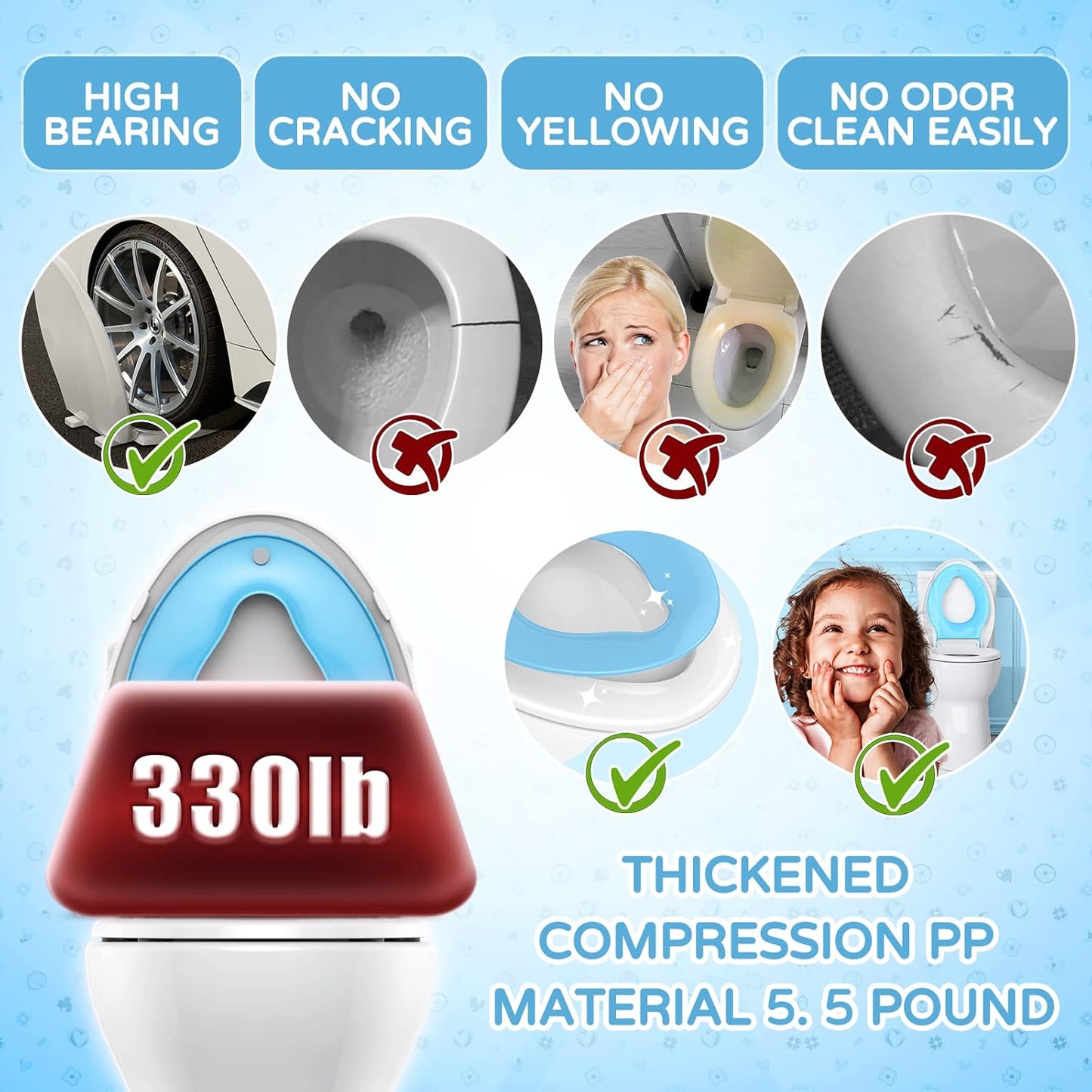 YASFEL Built in Potty Training Toilet Seat for Toddlers, Kids & Adults Biscuit Plastic Toilet Seats Elongated Slow Close with Magnets(Almond, 18.5”)