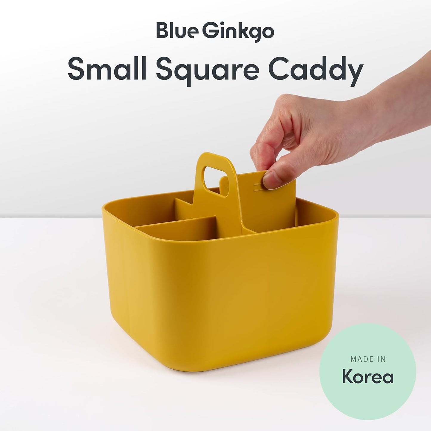 BLUE GINKGO Stackable Organizer Caddy – Korean-Made Portable Tote for Bathroom, Office, Crafts, or School Supplies (Rectangle, Green)
