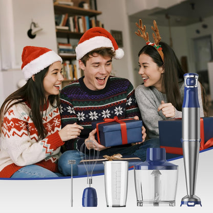 Turelar Immersion Blender Handheld Corded Hand Blenders Set 1100W, Trigger Variable Speed 5 in 1 Stick Emulsifier with Chopper, Whisk and Frother for Soup, Baby Food and Smoothies, Orange