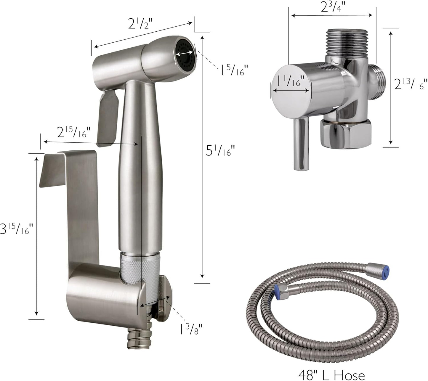 Design House 583906 Modern Single-Function Dual-Mount Hand Held Bidet Sprayer for Bathroom, Matte Black