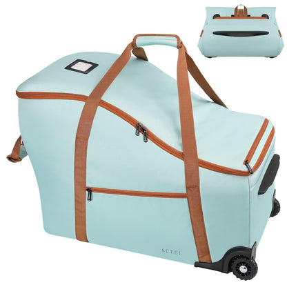 SCTEL Infant Car Seat Travel Bag Fit Doona Car Seat Stroller and Base, Chicco Keyfit 35 and Base, Doona Travel Bag with Wheels, Padded Car Seat Bags for Air Travel, Nuna Travel Bag with Zipper Pocket