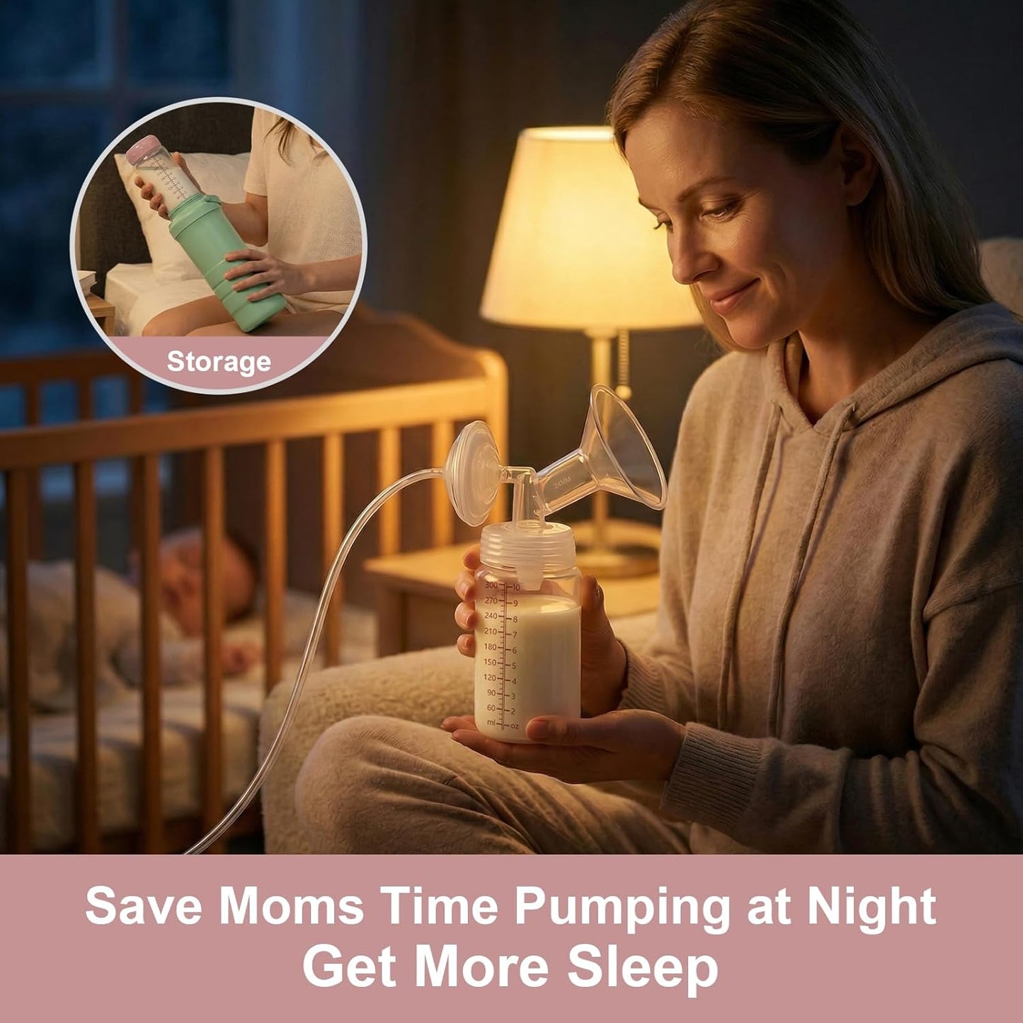 6PCS Breastmilk Storage Bottle for Momcozy Breast Milk Cooler, Wide-Neck Baby Bottles for Pumping Fit Spectra Flange, Spectra Collection Bottles for Fridge, Breastfeeding Essential, 10 oz