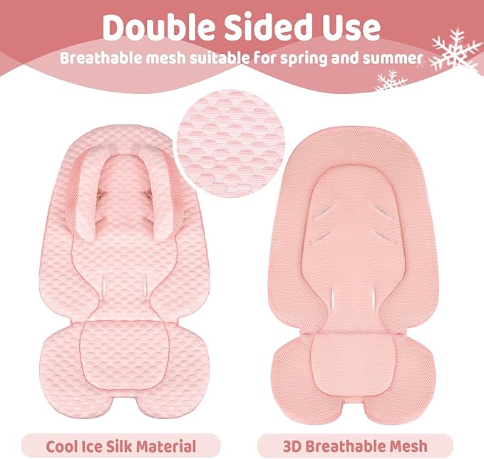 KAKIBLIN Infant Car Seat Insert, Baby Car Seat Cushion, Car Seat Pad Support for Newborn, Universal Car Seat Insert for Strollers, Car Seats, High Chairs and Swings