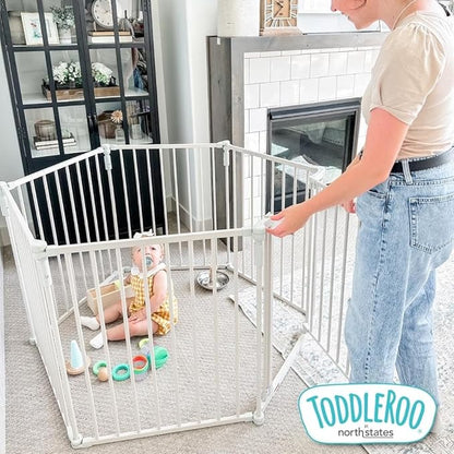 Toddleroo by North States 2 Panel Extension for 3 in 1 Metal Superyard: Adds up to 48" for an extra wide baby gate or play yard (48" width, Taupe)