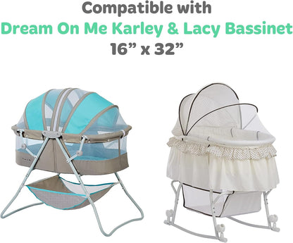 Bedside Sleeper Bassinet Sheets for 33x20 Inch Mattress Pad – Compatible with Maxi COSI Iora, Kidsclub, Angelbliss, Baby Joy, Koola Baby Bedside Bassinet – 100% Jersey Cotton – 2 Pack