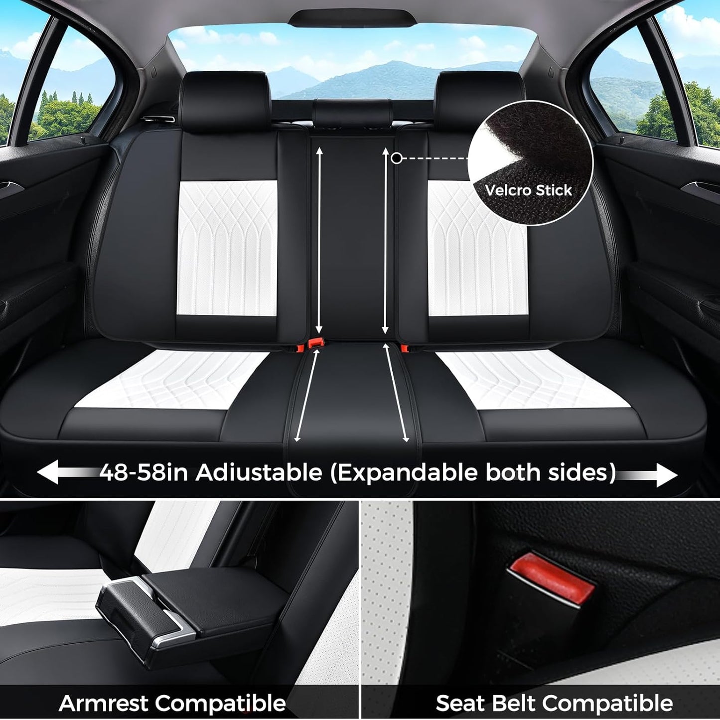 FLORICH Car Seat Covers Front Seat, Leather Seat Covers for Cars, Car Seat Protector Waterproof, Universal Automotive Seat Covers, Front Car Seat Cover Fit for Most Sedans SUV Pick-up Truck