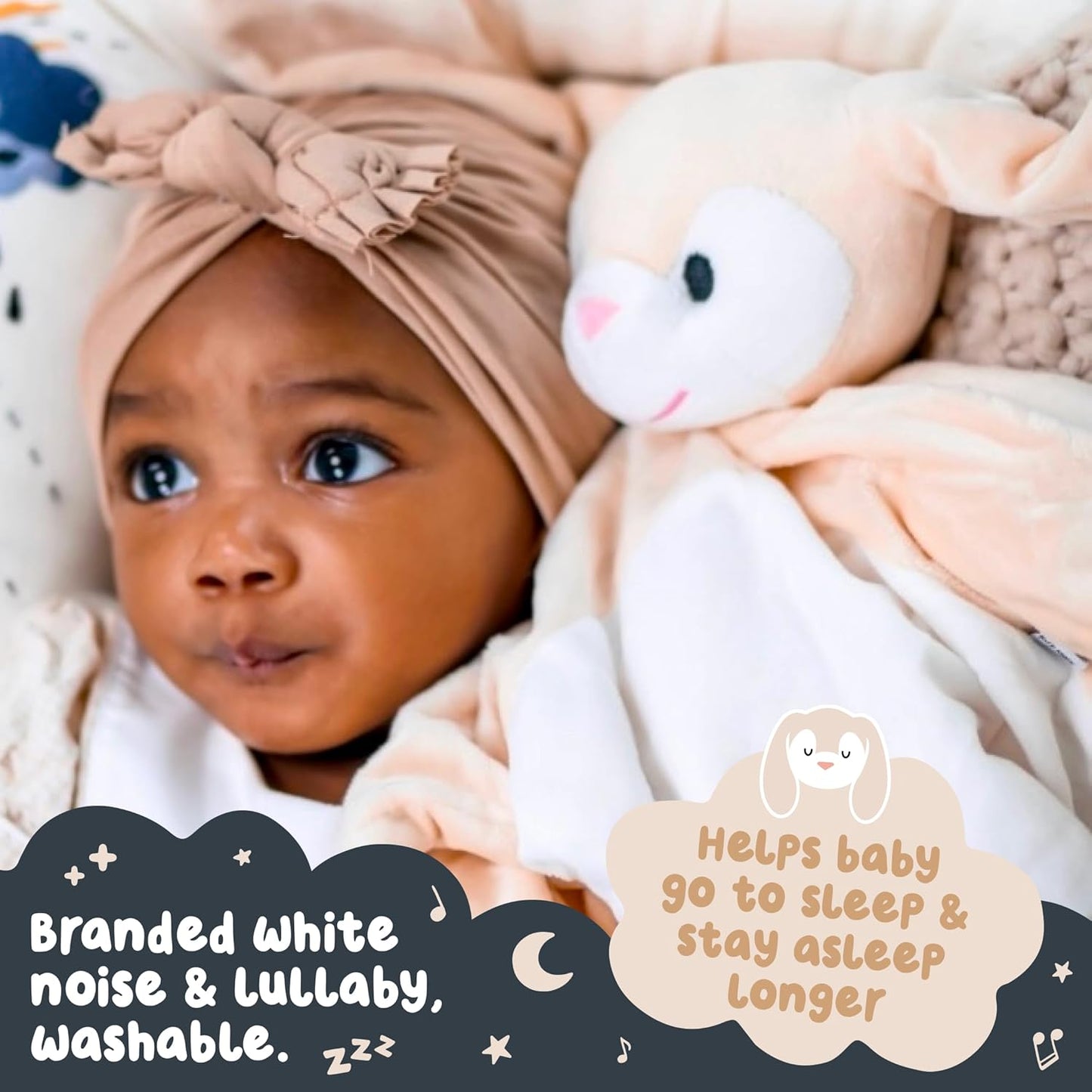Riff Raff Baby Sleep Toy Soother - Musical Plush Fox with White Noise & Lullaby - Lovey Security Blanket for Newborns & Infants
