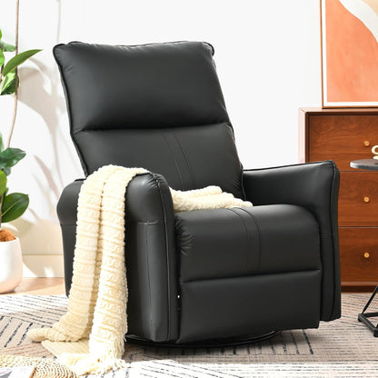 Power Swivel Rocker Recliner Chair for Nursery, Upholstered Snowflake Velvet 270°Swivel Glider Rocker Chair with USB Ports, Small Power Recliners for Small Spaces Living Room