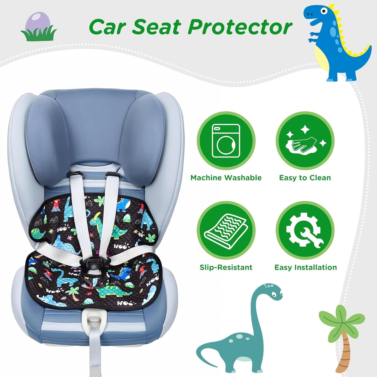 Piddle Pad Car Seat Liner, Waterproof Soft Car Seat Protector for Potty Training, Travel-Friendly Baby Toddler Carseat Cover, Machine Washable Liner for Spills, Potty Accidents (Blue, 2PC)