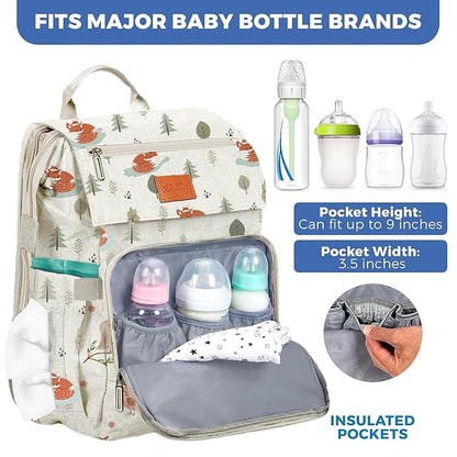 PILLANI Baby Diaper Bag Backpack - Large Bag for Boys & Girls, Waterproof Diaper Backpack - Travel Diaper Bags w/Changing Pad, Baby Registry Search & Shower Gifts - Essentials Must Haves Newborn Stuff