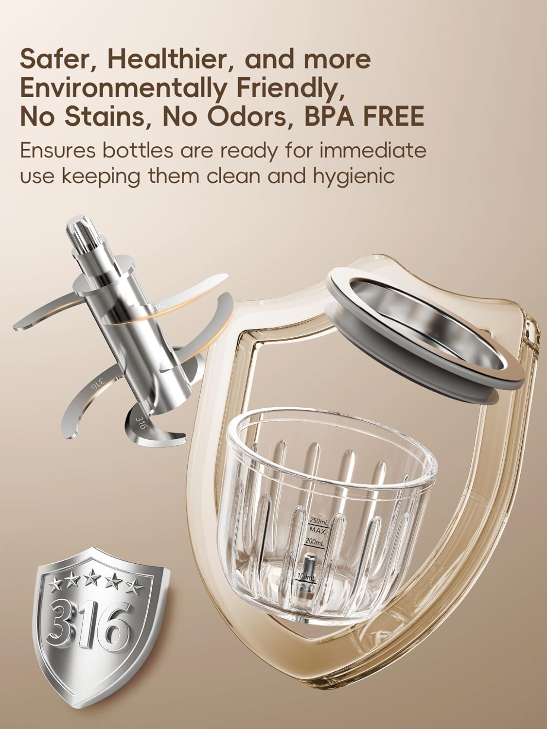 Glass Baby Food Maker Steamer and Blender,One Step Auto Baby Food Processor Puree Maker Grinder Mills,Glass Bowl with 316 Stainless Steel Blades,Auto Cooking,Self Clean,Timer,BPA-Free