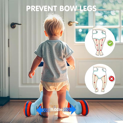 AuntyFey Baby Walker, 3 in 1 Push Walker for Baby Girls Boys, Baby Walking Toy for 1 Year Old Learning to Walk, Sit to Stand Baby Walker Push Toy for Girl 12 Months, Blue
