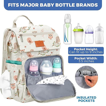 PILLANI Baby Diaper Bag Backpack - Large Bag for Boys & Girls, Waterproof Diaper Backpack - Travel Diaper Bags w/Changing Pad, Baby Registry Search & Shower Gifts - Essentials Must Haves Newborn Stuff
