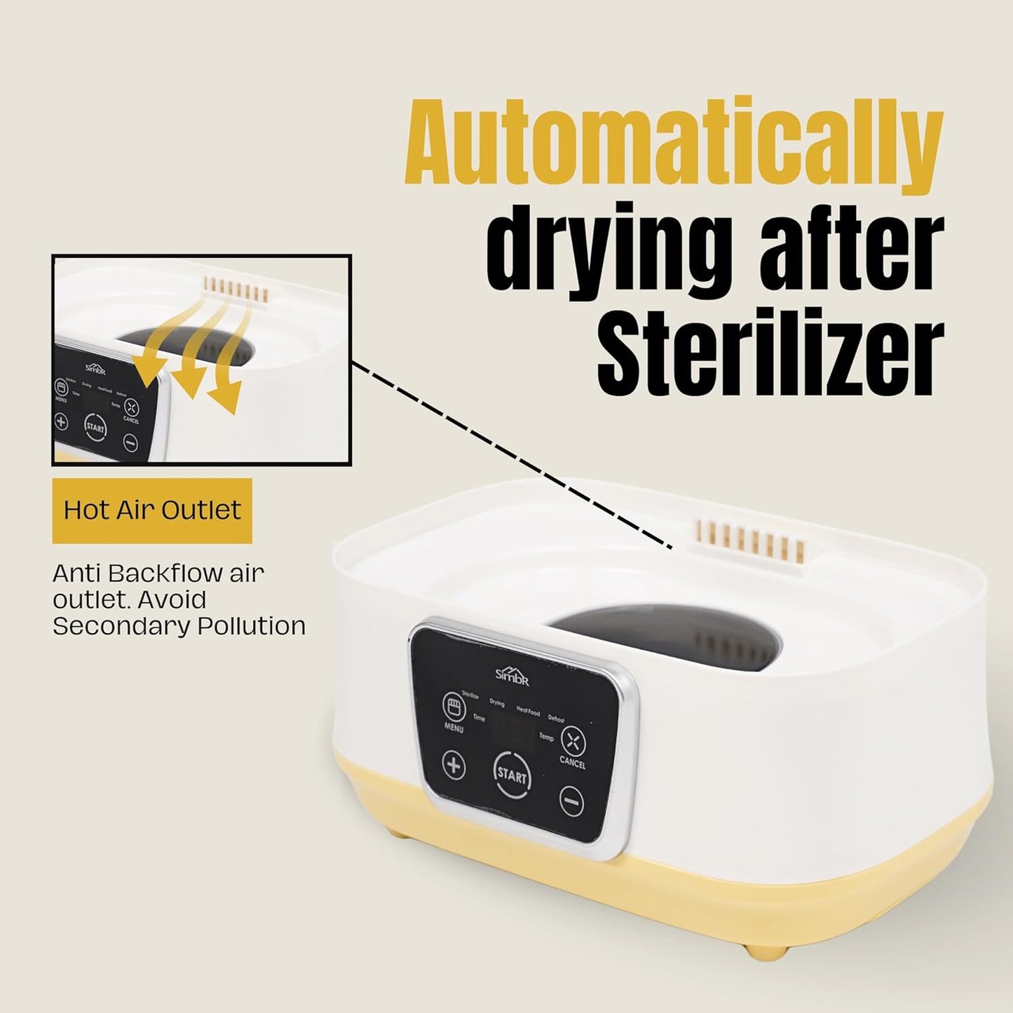 6-in-1 Electric Bottle Sterilizer and Dryer, Use as Baby Bottle Warmer, Defrost, Heat Food & Sanitizer Machine, Temperature & Time Setting up to 12 hours, Newborn Baby Essentials Sterilization Machine