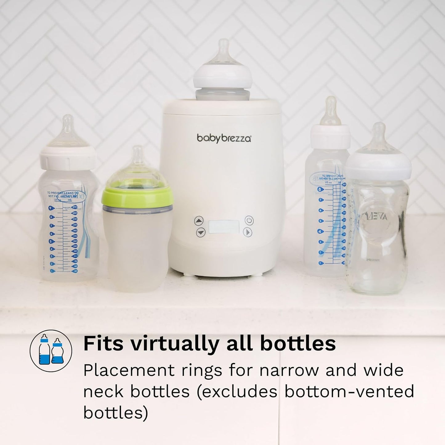 Baby Brezza AirSwirl Waterless Baby Bottle Warmer - Hospital-Grade Safe Warming for Breastmilk + Formula - No Hot Spots, No Water - Works with Nearly All Bottles